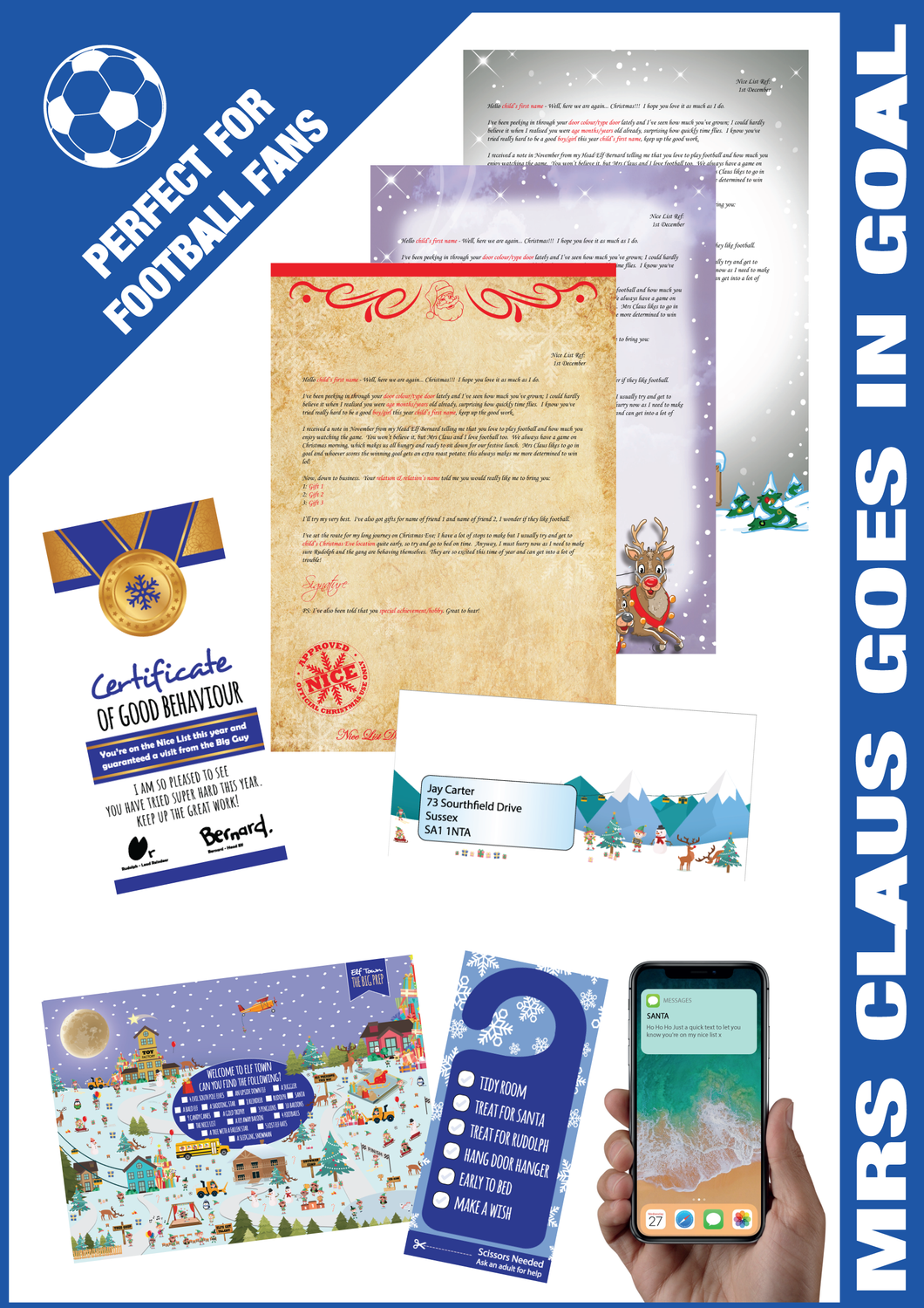 Personalised Santa Letter and Extras - Ideal for Football Fans