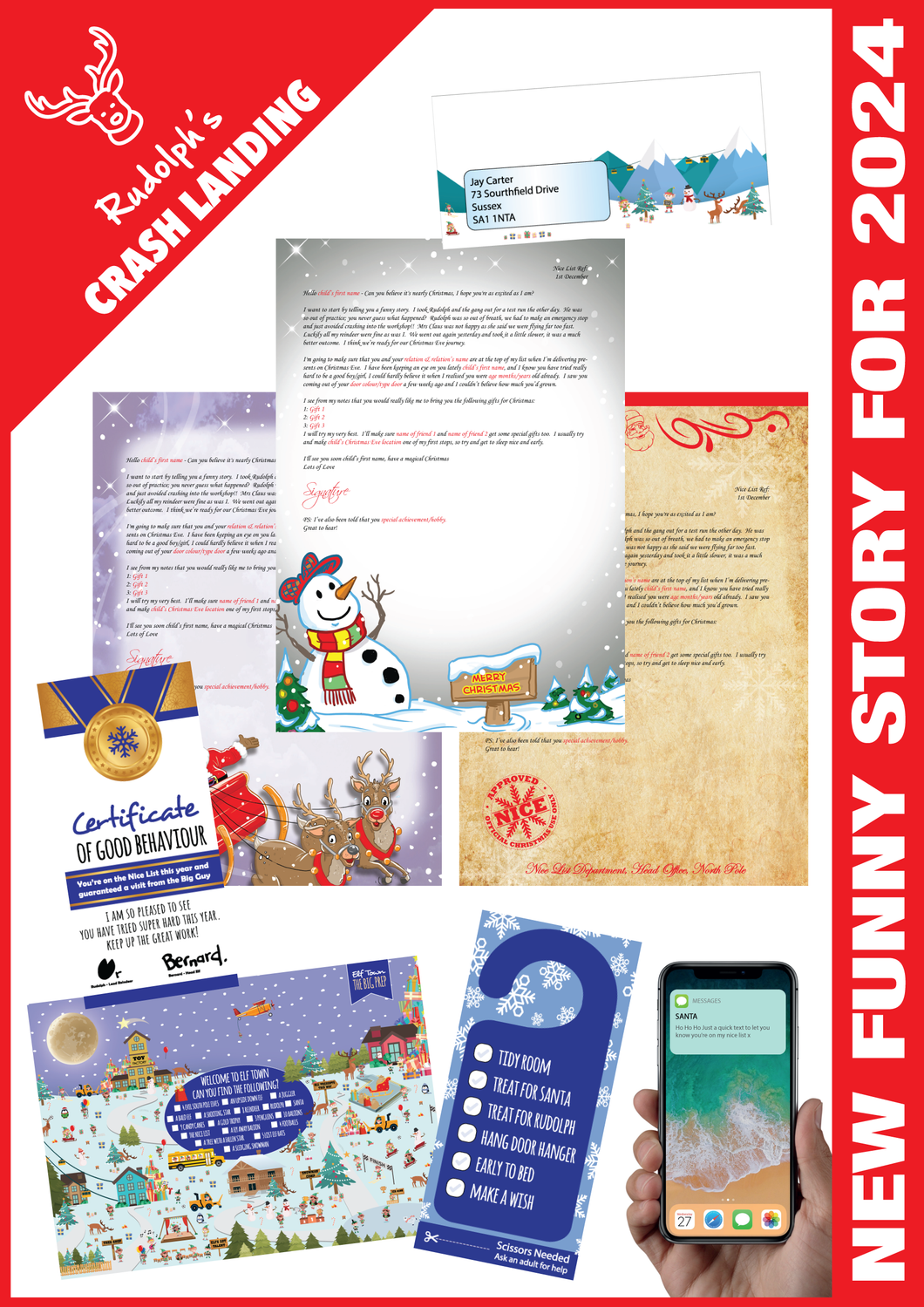 Personalised Santa Letter and Extras - Rudolphs Crash Landing